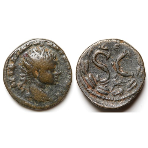 279 - Elagabalus AE22, Seleucis and Pieria. Circa 218-222 AD. Antioch. 7.20 gram. 21 mm. Radiate bust righ... 