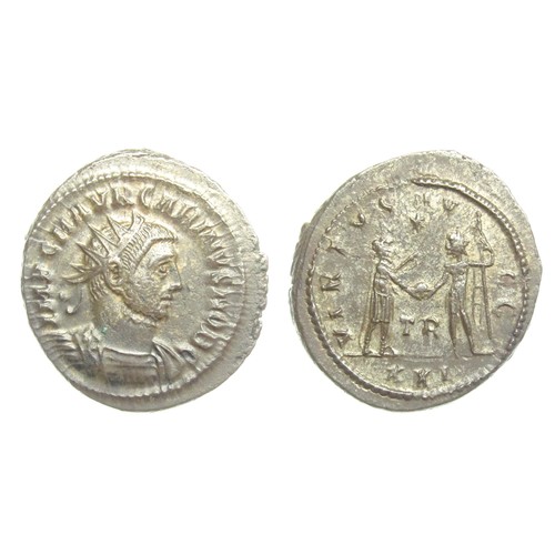 302 - Carinus Silver Antoninianus. Antioch 282 AD. Radiate bust right, IMP C MAVR CARINVS NOB C. R. VIRTVS... 