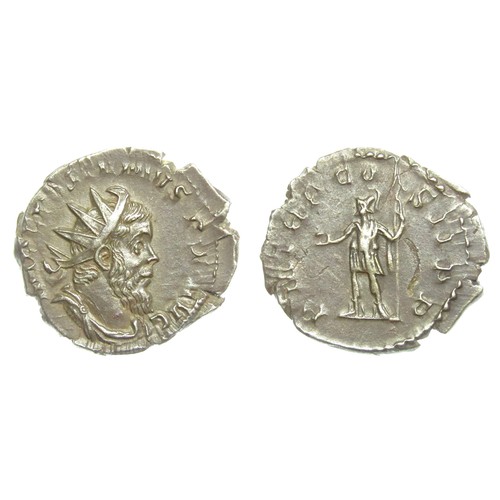 293 - Postumus Silver Antoninianus. 259-167 AD. 23mm. 3.71g. Treveri mint. Struck 261 AD. IMP C POSTVMVS P... 