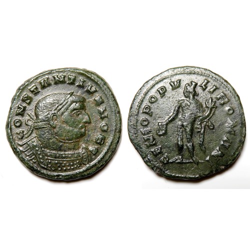 311 - Constantius I. As Caesar, AD 293-305. Æ Follis. Laureate and cuirassed bust right, CONSTANTINVS NOB ... 