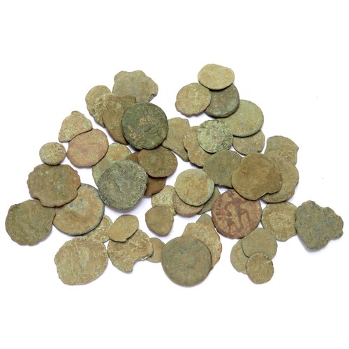 322 - Group of 50 late Roman bronze coins, mostly 3rd - 4th century AD.