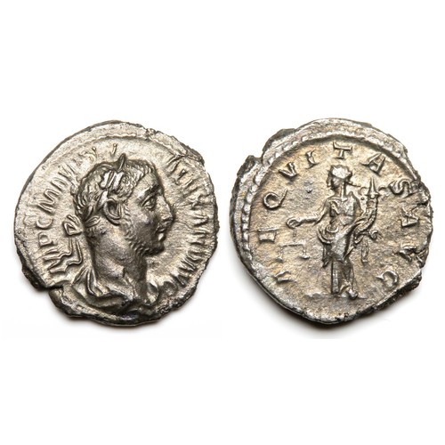 281 - Severus Alexander denarius. Antioch 222 AD. Laureate bust right, IMP C M AVR SEV ALEXAND AVG. R. AEQ... 