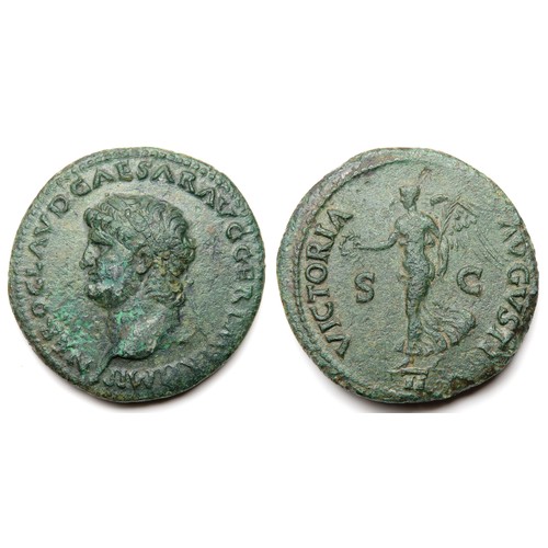 247 - Nero Dupondius. Rome 64 AD. Laureate head left, NERO CLAVD CAESAR AVG GER P M TR P IMP PP. R. VICTOR... 