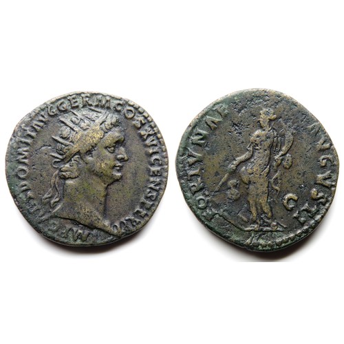 255 - Domitian Dupondius. Rome 85 AD. Radiate bust right, IMP CAES DOMITIAN AVG GERM COS XVI CENS PER P. R... 