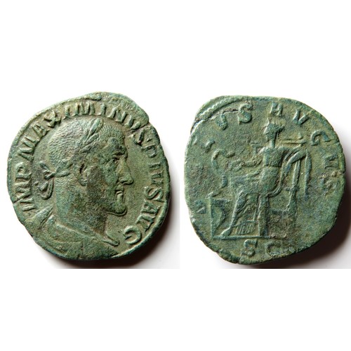 283 - Maximinus I. AD 235-238. Æ Sestertius. Rome mint. 2nd emission, AD 236. Laureate, draped, and cuiras... 