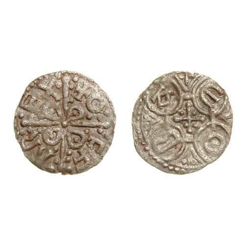 332 - Anglo-Saxon, Offa of Mercia Silver Penny. Light coinage, circa 780-792 AD. Cross and saltire of lobe... 