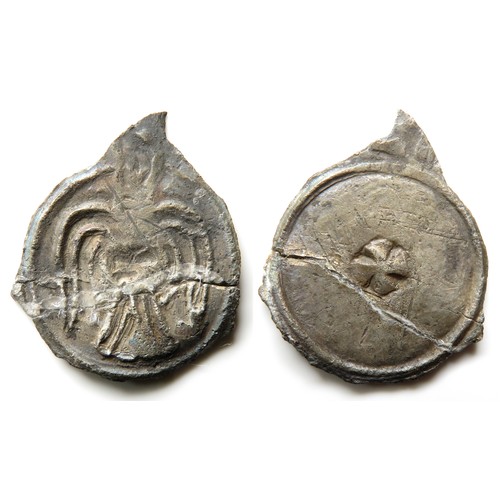 333 - Anlaf Guftrithsson penny fragment. Corca 939-954 AD. Silver, 15mm, 0.47g. Raven / small cross. Broke... 