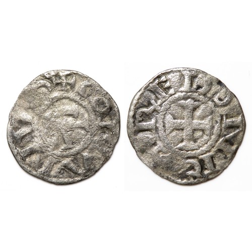 342 - Conan III Denier. Duchy of Brittany. 1112-1148 CE. Billon,  g. mm. IVS within beaded circle, +CONANV... 