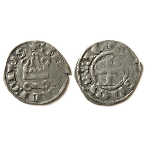 343 - Crusades, Dutchy of Athens. Guy II of La Roche Denier. 1287-1307 CE. Billon,  g. mm. Cross in centre... 