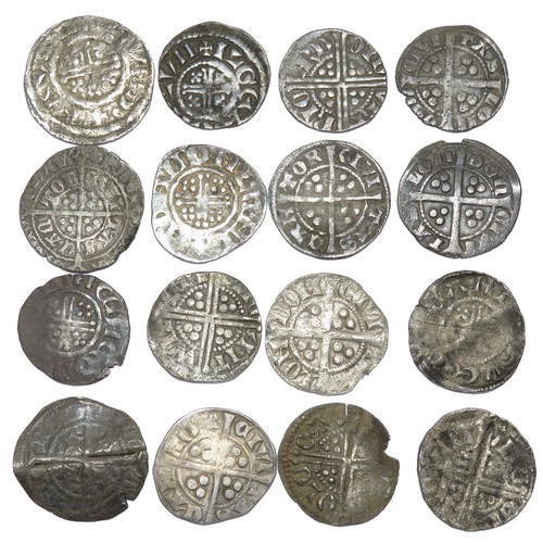 359 - Medieval silver hammered coin group (16). Circa 12th-14th century AD. To include, coins of Henry II,... 