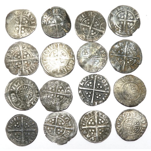 362 - Medieval silver hammered coin group (16). Circa 12th-14th century AD. To include, 3 short cross penn... 