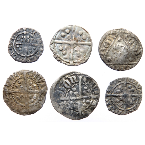 365 - Medieval hammered silver coin group. Circa 13th-15th century AD. Largest 16mm. To include, John Iris... 