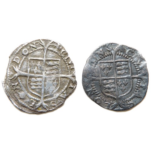 371 - Elizabeth I Pennies (2). Second Issue, 1560-61. Crowned bust left, E D G ROSA SINE SPINA. R. Shield ... 