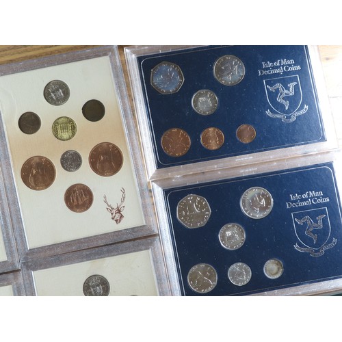 491 - Nine cased coin sets including Isle of Man decimal sets (2), EIRE set 1966 and six English pre-decim... 