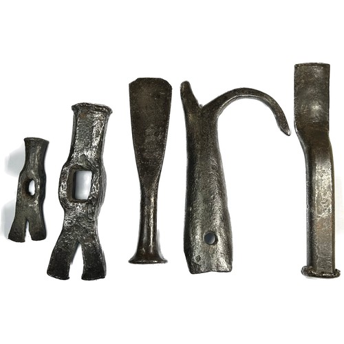 165 - Collection of 18th-19th Century Iron Shipwright and boat associated tools to include, a pike hook, c... 