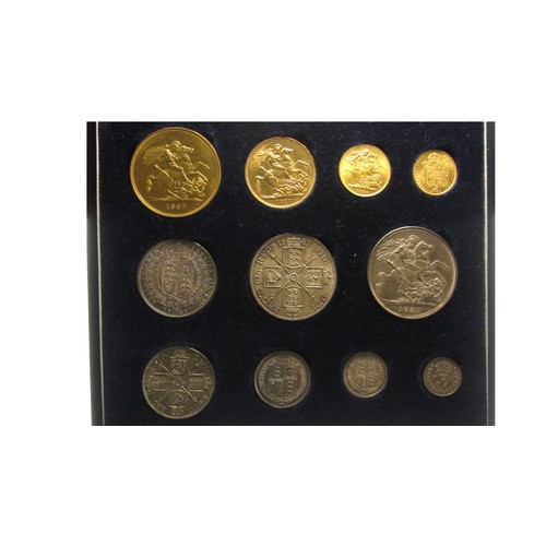 408 - Victoria 1887 Golden Jubilee Coin Set. Issued in the summer of 1887 and containing four gold coins a... 