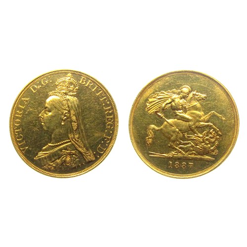 408 - Victoria 1887 Golden Jubilee Coin Set. Issued in the summer of 1887 and containing four gold coins a... 