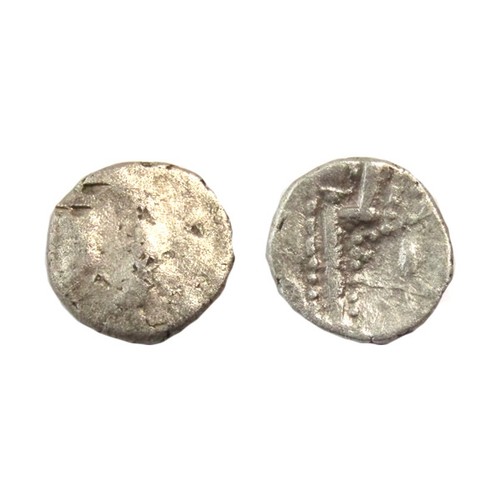 103 - Durotriges Thunderbolt quarter stater. Circa 50-20 BC. Silver, 0.64g. 10.34 mm. Traces of design. R.... 