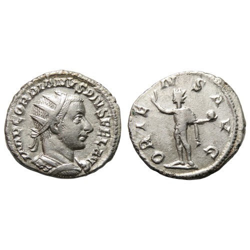 136 - Gordian III Antoninianus. Uncertain eastern mint, 242-4 AD. Silver, 3.76g, 23mm. Radiate bust right,... 