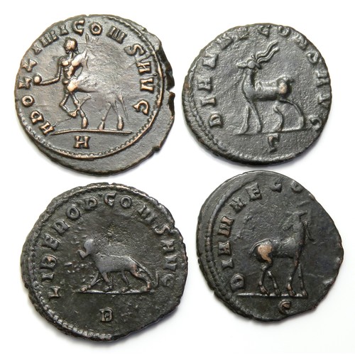 140 - Gallienus Antoninianus (4). Circa 253-268 AD. APOLLINI CONS AVG, centaur walking left. RIC 164. DIAN... 