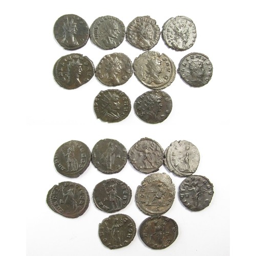 142 - Roman Antoninianii (10). Circa 3rd century AD. 19-21mm. Gallienus (6). Claudis II Gothicus (2). Tetr... 