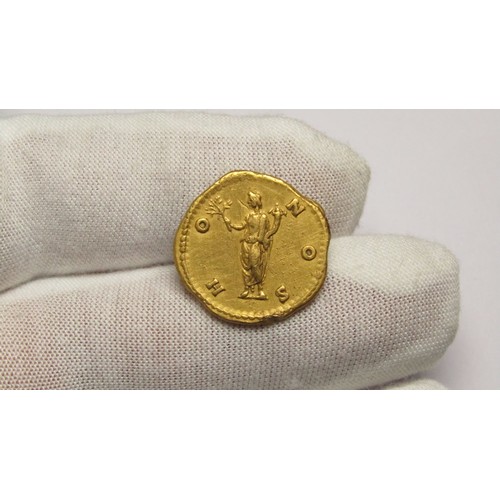 125 - Marcus Aurelius. As Caesar, AD 139-161. Gold Aureus. 20mm, 6.98g. Rome mint. Struck under Antoninus ... 