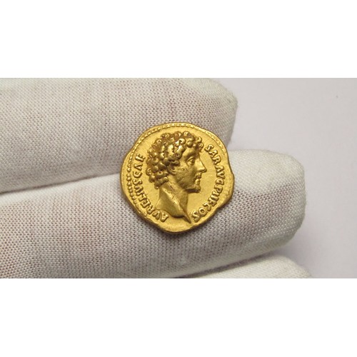 125 - Marcus Aurelius. As Caesar, AD 139-161. Gold Aureus. 20mm, 6.98g. Rome mint. Struck under Antoninus ... 