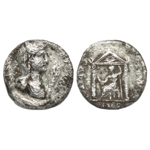 118 - Civil War denarius AD 68 - 69. Obv. VESTA P R QVIRTIVM Bust of Vesta, with stephane and veil, right;... 