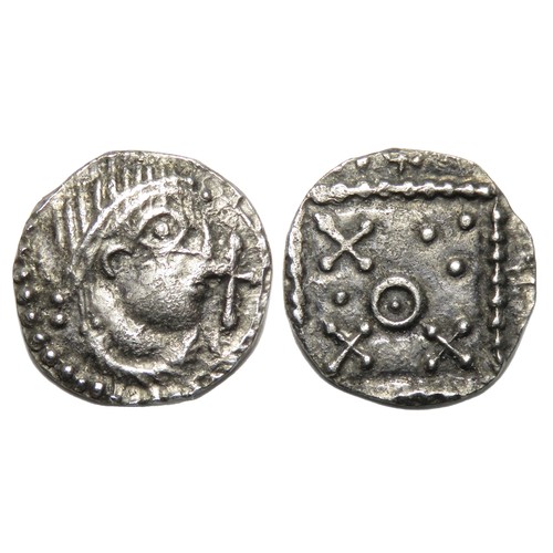 175 - Anglo-Saxon Sceatta, Secondary Phase, Circa, 710-760 AD. Series G, type 3a. Silver, 1.06 grams, 11.2... 