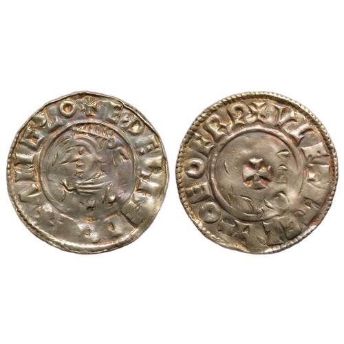 186 - Aethelred II, 978-1016 AD. Last small cross type penny. Silver, 1.37g. 20.98 mm. +AEDELRED REX ANGLO... 