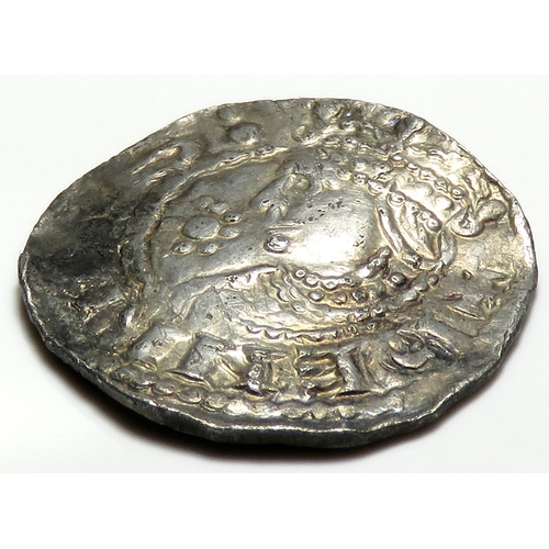 193 - Henry I Penny, Wallingford. BMC type 12. Circa 1100-1135 AD. Silver, 17mm, 1.04g. Crowned bust left,... 