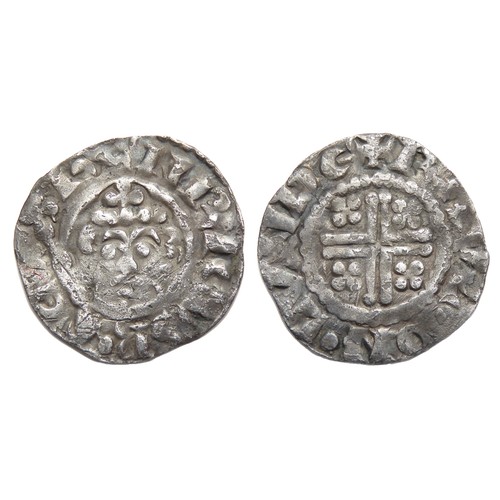 200 - Henry II Penny. Short Cross Coinage, 1180-89 AD. London. Silver, g.  mm. Crowned facing bust with sc... 