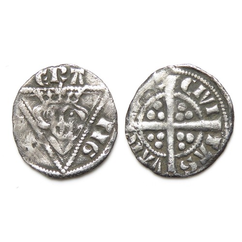 229 - Edward I Irish Issue Farthing. Second coinage, 1279-1302. Waterford. Silver,  . Crowned facing bust ... 