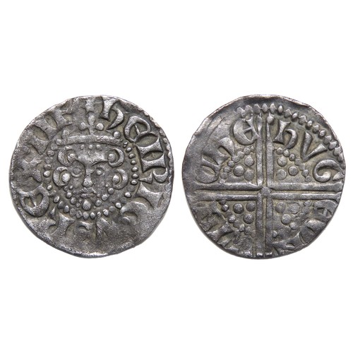 210 - Henry III Silver Penny. Circa 1247 AD. Silver, 1.49 grams. 17.50 mm. Obverse: Crowned facing bust. +... 