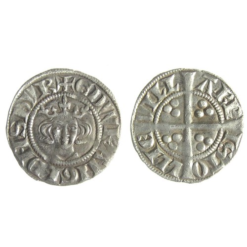 223 - Edward I Penny. 1272-1307 AD. Bristol, 3g. Silver, 1.34g. 19 mm. Crowned facing bust. +EDWR ANGL DNS... 