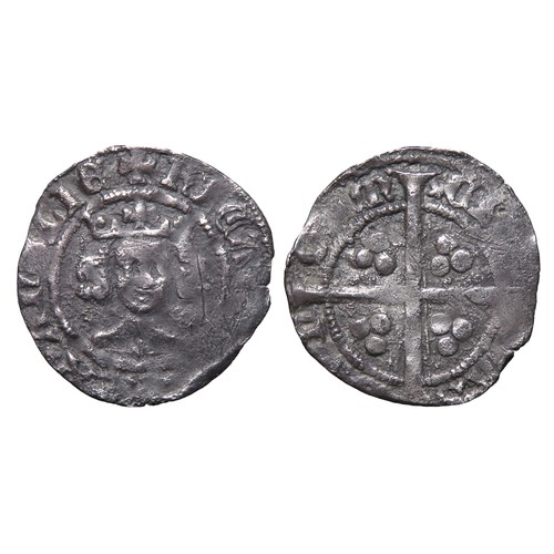 239 - Richard II Durham Mint Penny. 1377-99 AD. Silver, 1.10g. 18.22mm. Crowned facing bust, +RICARD REX A... 