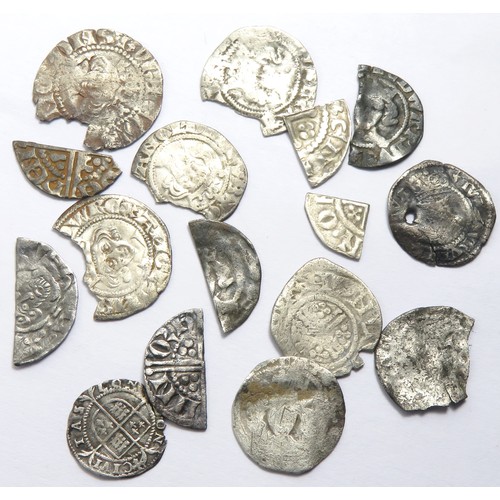 274 - 16 hammered silver coins, largest 20mm. To include, short cross cut fractions, pennies of Edward I &... 