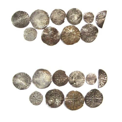 217 - Medieval Hammered Coin Group (10). Circa 13th-14th century AD. Silver, 12 mm - 20 mm. To include, Jo... 