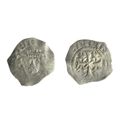 199 - Henry II Tealby Penny. Cross and Crosslets Coinage, 1158-1180 AD. Silver, 1.14g. 19 mm. Crowned faci... 