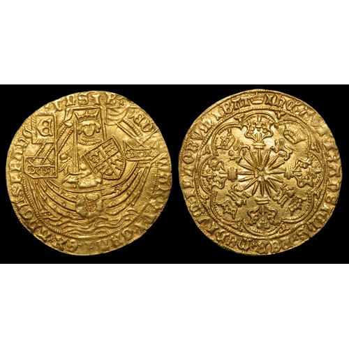 248 - Edward IV Gold Ryal, London. Light Coinage, 1464-1470. 36mm, 7.71g. EDWARD DI GRA REX AnGL Z FRAnC D...