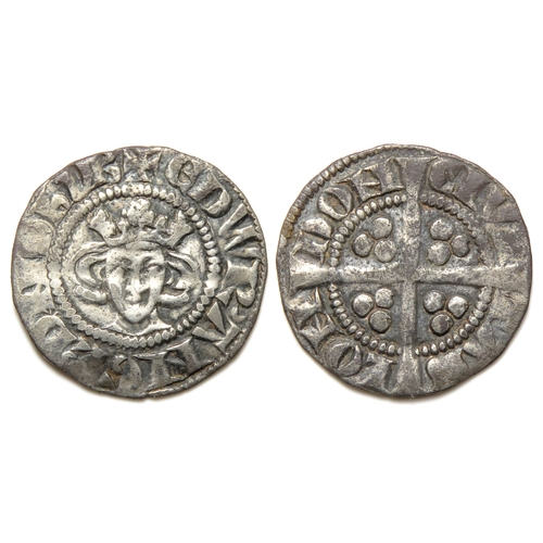 225 - Edward I Halfpenny. New Coinage, 1279-1307 AD. London. Silver, 15mm, 0.64g. Crowned facing bust, +ED... 