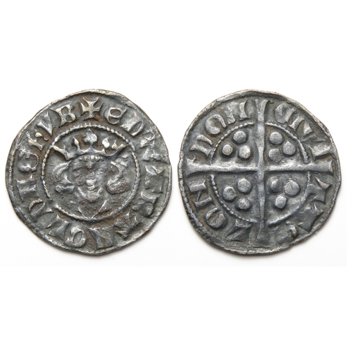 221 - Edward I Penny. New Coinage, 1279-1307 AD. Silver, 19mm, 1.42g. Crowned facing bust, +EDWR ANGL DNS ... 