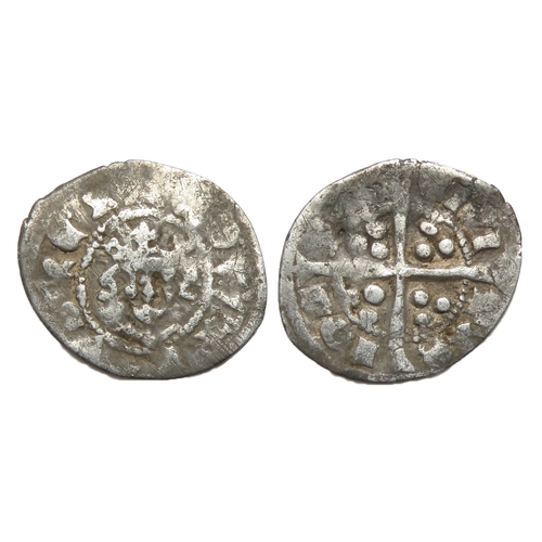 231 - Edward II Farthing. Circa 1307-27 AD. London. Silver, 13mm, 0.32g. Crowned facing bust, +EDWARDVS RE... 