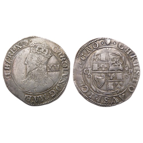 308 - Charles I Shilling. Tower mint under the King, 1632-3. Silver, 5.89g, 32mm. Crowned bust left, XII m... 