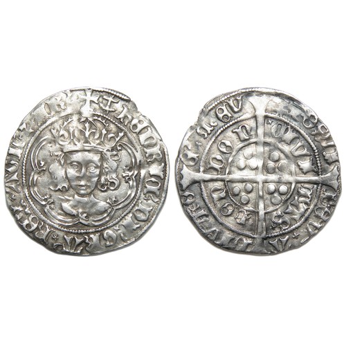 279 - Henry VII Silver Groat. Facing bust issue. Silver, 2.96 grams. 26.10 mm. Obverse: Crowned facing bus... 