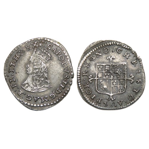 315 - Charles II Silver Twopence. Hammered coinage, 1660-2. First issue. Silver, 1.02 grams 18.20 mm. Obve... 