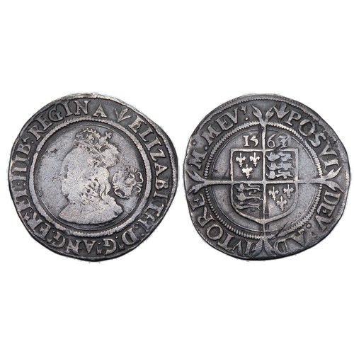 292 - Elizabeth I Sixpence 1563. Third & Fourth issue, 1561-77. Silver, 2.86g. 25.74mm. Crowned bust l... 