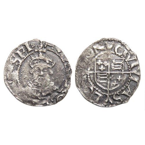 288 - Henry VIII Penny. Third Coinage, 1544-47. Silver, 16mm, 0.62g. Crowned facing bust, H D G ROSA SINE ... 