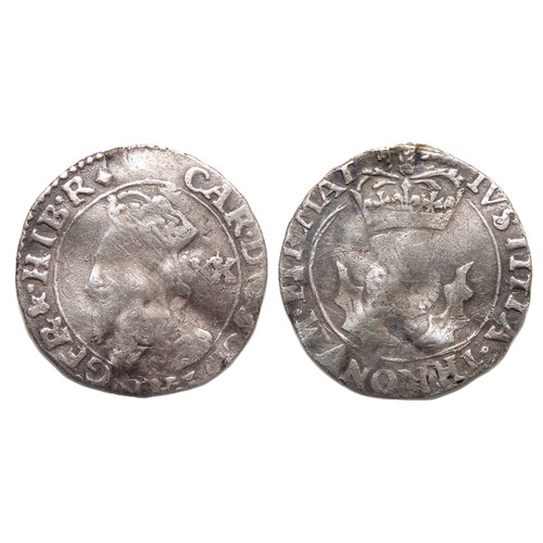 314 - Charles I Scottish Twentypence. Third Coinage, 1637-42. Silver, 16mm, 0.60g. Crowned bust left, xx m... 