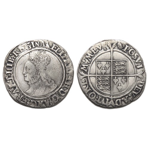 290 - Elizabeth I Shilling. Second Issue, 1560-61. Silver, 32mm, 5.65g. Crowned bust left, ELIZABETH D G A... 